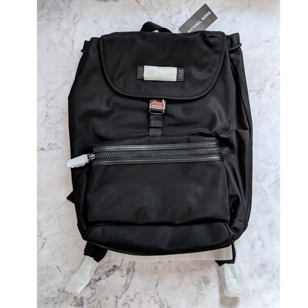 Michael Kors Men's Kent Field Backpack Black Nylon NWT